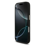 Apple iPhone 17 Pro Kılıf Guess Gold Metal Kamera Çerçeveli Büyük 4G ve Yazı Logolu Kapak Siyah