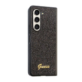 Galaxy Z Fold 5 Kılıf Guess Yazı Logolu Glitter Script Kapak Siyah