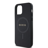 Apple iPhone 12 Kılıf Guess Magsafe Şarj Özellikli Saffiano Classic Kapak Siyah