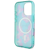 Apple iPhone 16 Pro Max Kılıf Guess Magsafe Şarj Özellikli Flower Tone On Tone Ring Kapak Pembe