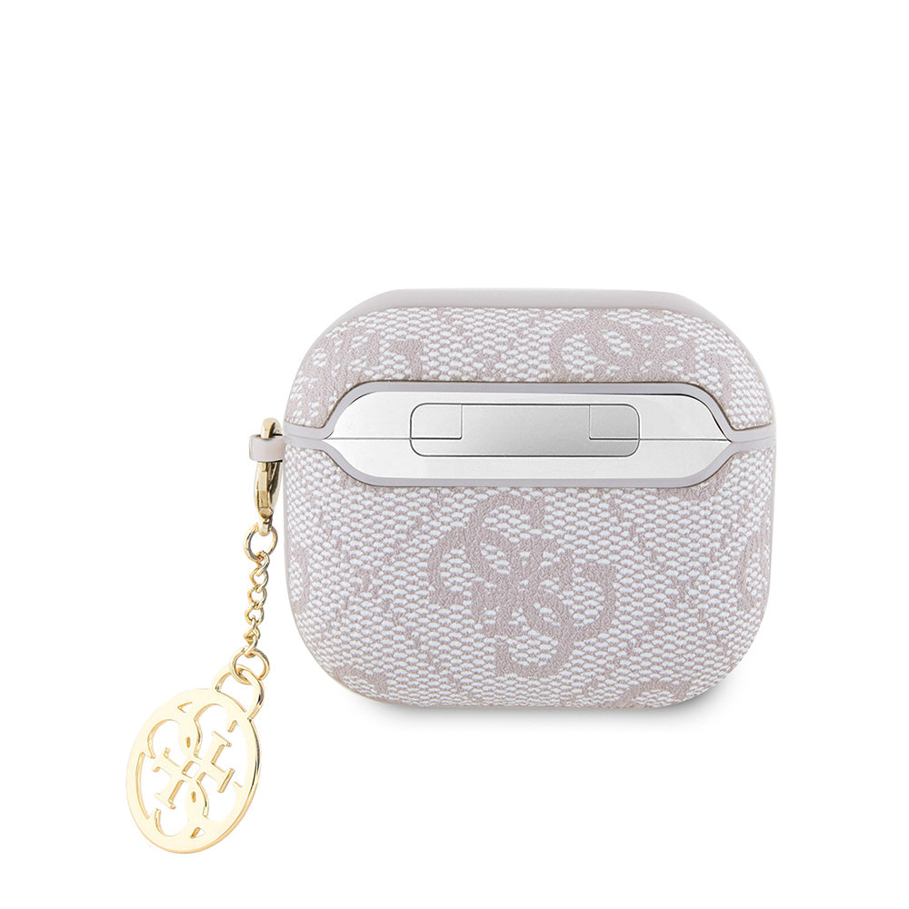 Apple Airpods 3.Nesil Kılıf Guess 4G Desenli Sade Askılı Kılıf Pembe