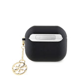 Apple Airpods 3.Nesil Kılıf Guess Süs Zincirli Saffiano Kılıf Siyah