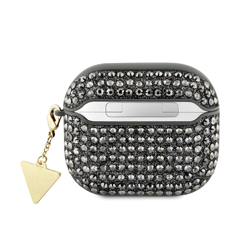 Apple Airpods 3.Nesil Kılıf Guess Taş Kaplamalı Üçgen Logolu Kapak Haki