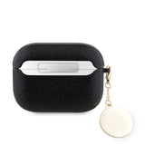 Apple Airpods Pro 2 Kılıf Guess Glitter Elmas Kalp Zincirli Kapak Siyah