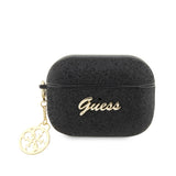 Apple Airpods Pro 2 Kılıf Guess Glitter Logolu 4G Charm Kılıf Siyah