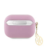 Apple Airpods Pro 2 Kılıf Guess Süs Zincirli Saffiano Kılıf Pembe