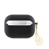 Apple Airpods Pro 2 Kılıf Guess Süs Zincirli Saffiano Kılıf Siyah