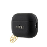 Apple Airpods Pro 2 Kılıf Guess Süs Zincirli Saffiano Kılıf Siyah