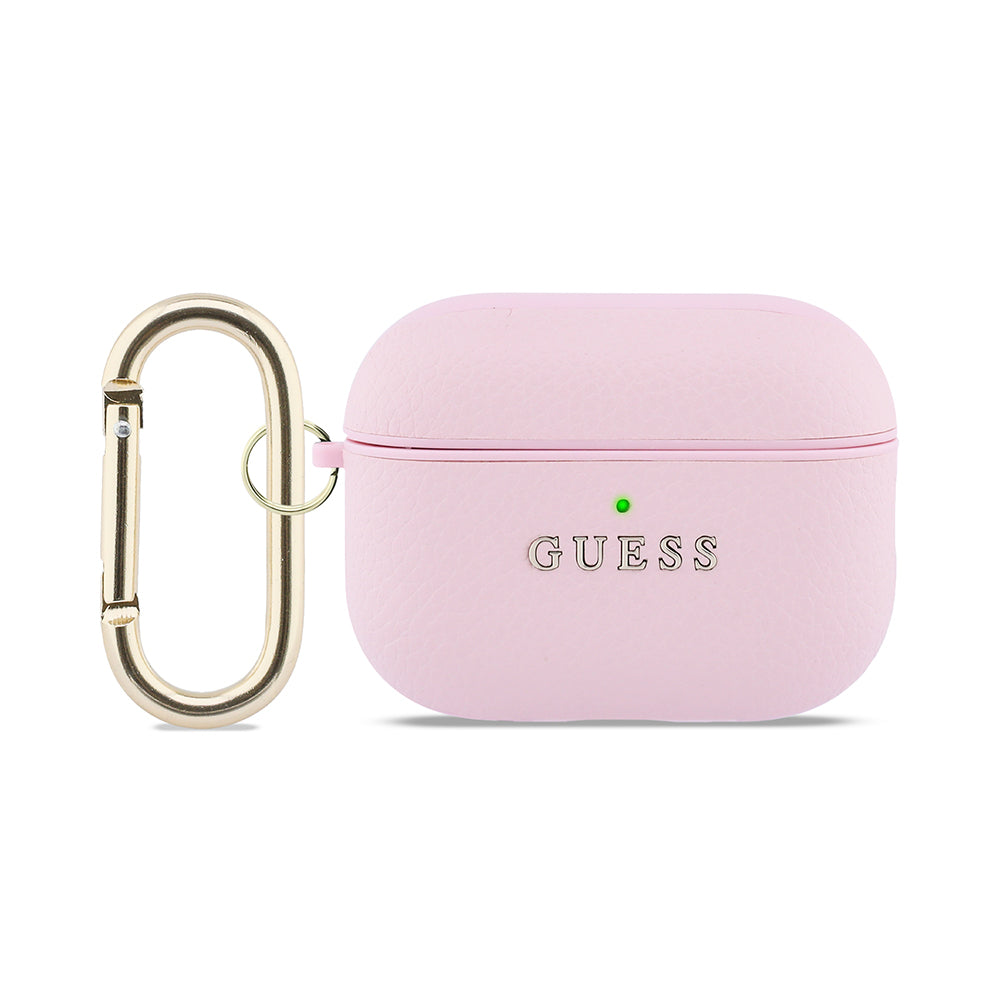 Apple Airpods Pro 3 Kılıf Guess Anahtarlıklı PU Deri Tasarım Pembe