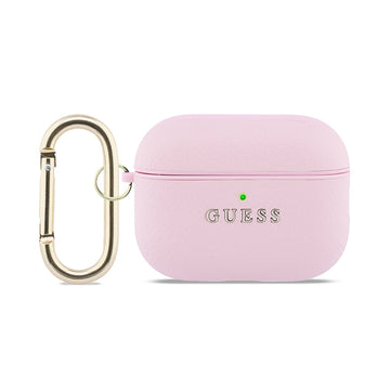 Apple Airpods Pro 3 Kılıf Guess Anahtarlıklı PU Deri Tasarım Pembe