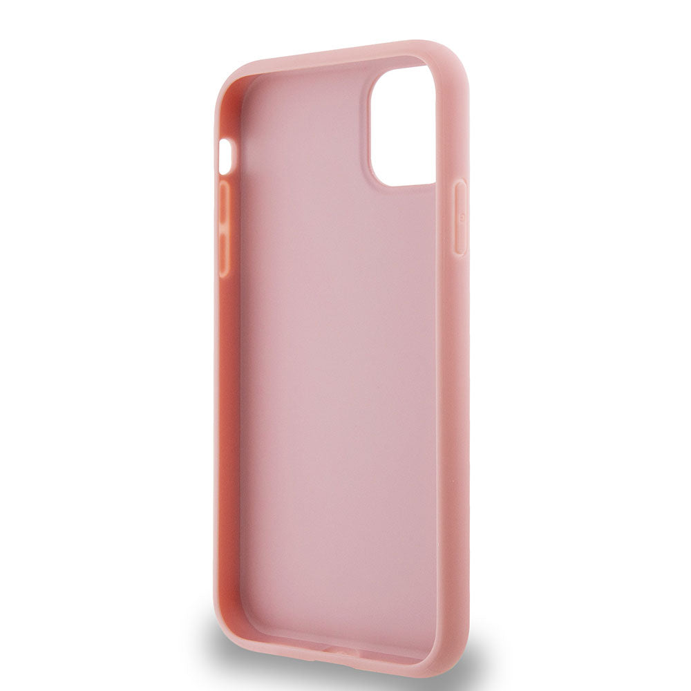 Apple iPhone 11 Kılıf Guess 4G Büyük Metal Logolu Glitter Kapak Pembe