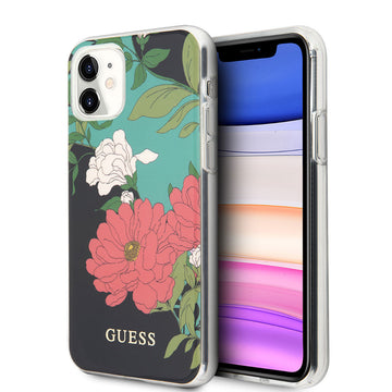 Apple iPhone 11 Kılıf Guess Çiçek Desenli Kapak Flowers