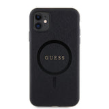 Apple iPhone 11 Kılıf Guess Magsafe Şarj Özellikli Saffiano Classic Kapak Siyah