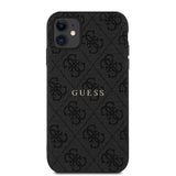 Apple iPhone 11 Kılıf Guess Magsafe Uyumlu 4G Desen Yazı Logolu Kapak Siyah