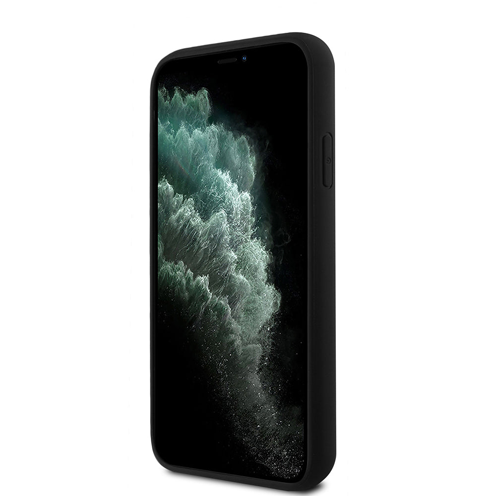 Apple iPhone 11 Kılıf Guess Magsafe Uyumlu 4G Desen Yazı Logolu Kapak Siyah