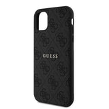 Apple iPhone 11 Kılıf Guess Magsafe Uyumlu 4G Desen Yazı Logolu Kapak Siyah