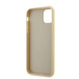 Apple iPhone 11 Kılıf Guess Taş İşlemeli Üçgen Logolu Kapak Gold