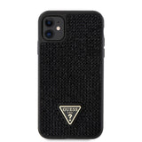 Apple iPhone 11 Kılıf Guess Taş İşlemeli Üçgen Logolu Kapak Siyah