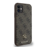 Apple iPhone 11 Kılıf Guess Magsafe Uyumlu 4G Classic Logolu Kapak Kahverengi