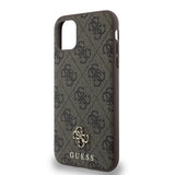Apple iPhone 11 Kılıf Guess Magsafe Uyumlu 4G Classic Logolu Kapak Kahverengi