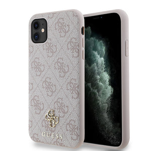 Apple iPhone 11 Kılıf Guess Magsafe Uyumlu 4G Classic Logolu Kapak Pembe