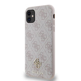 Apple iPhone 11 Kılıf Guess Magsafe Uyumlu 4G Classic Logolu Kapak Pembe