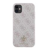 Apple iPhone 11 Kılıf Guess Magsafe Uyumlu 4G Classic Logolu Kapak Pembe
