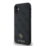 Apple iPhone 12 Kılıf Guess Magsafe Uyumlu 4G Classic Logolu Kapak Siyah