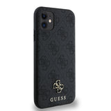 Apple iPhone 12 Kılıf Guess Magsafe Uyumlu 4G Classic Logolu Kapak Siyah