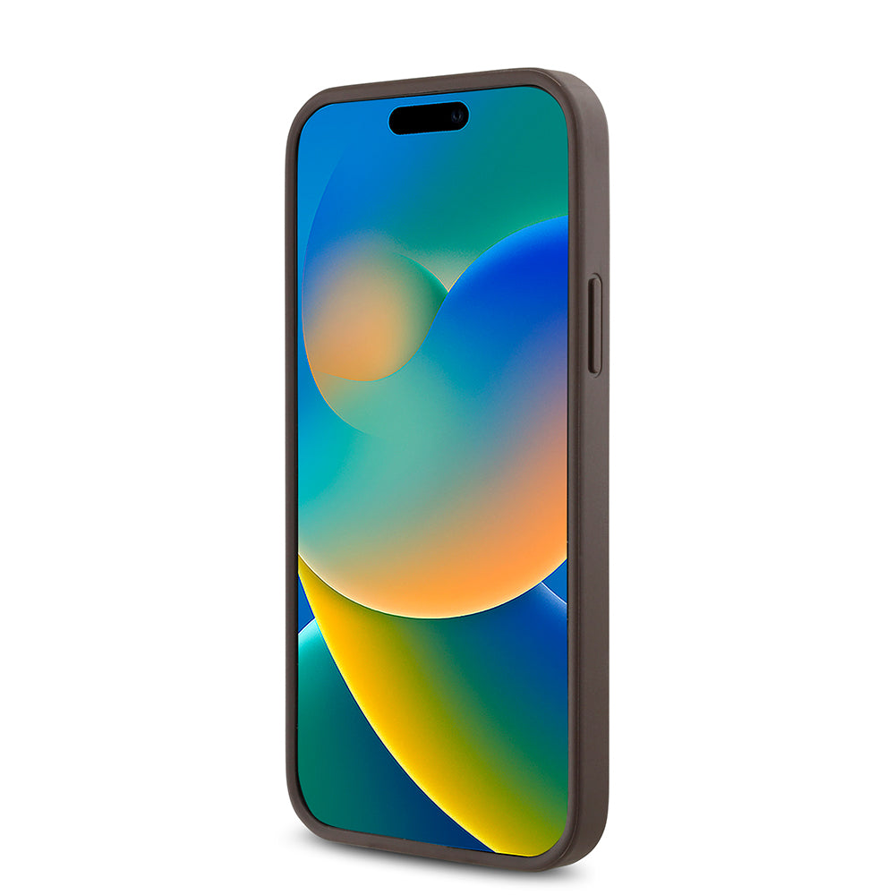 Apple iPhone 12 Kılıf Guess Magsafe Uyumlu Gül Baskılı ve 4G Desenli Kapak Kahverengi