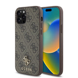 Apple iPhone 12 Pro Kılıf Guess Magsafe Uyumlu 4G Classic Logolu Kapak Kahverengi