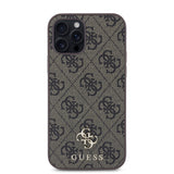 Apple iPhone 12 Pro Kılıf Guess Magsafe Uyumlu 4G Classic Logolu Kapak Kahverengi