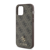 Apple iPhone 12 Pro Kılıf Guess Magsafe Uyumlu 4G Classic Logolu Kapak Kahverengi