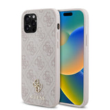 Apple iPhone 12 Pro Kılıf Guess Magsafe Uyumlu 4G Classic Logolu Kapak Pembe