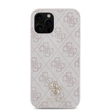 Apple iPhone 12 Pro Kılıf Guess Magsafe Uyumlu 4G Classic Logolu Kapak Pembe