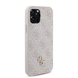 Apple iPhone 12 Pro Kılıf Guess Magsafe Uyumlu 4G Classic Logolu Kapak Pembe