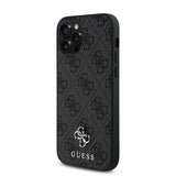 Apple iPhone 12 Pro Kılıf Guess Magsafe Uyumlu 4G Classic Logolu Kapak Siyah