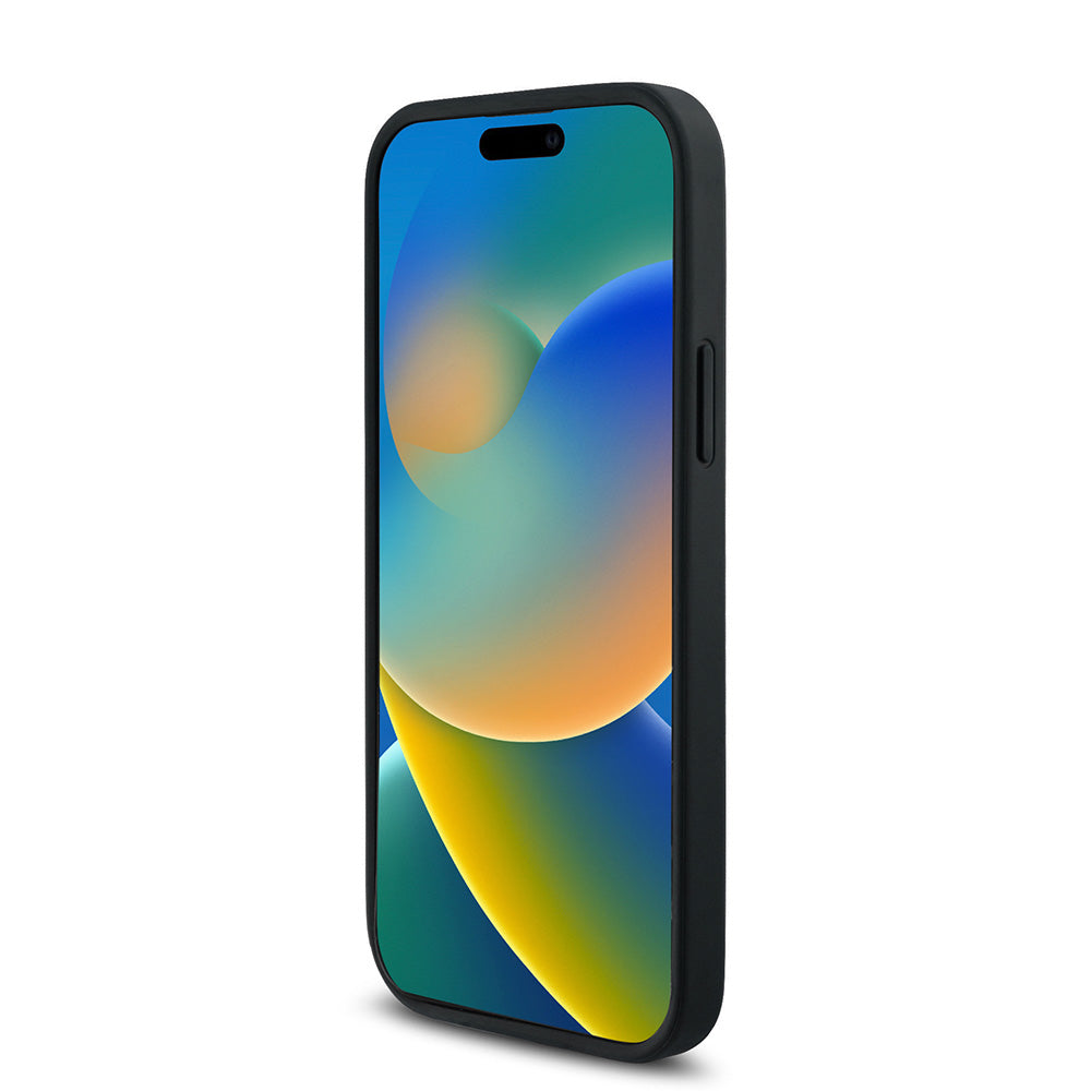 Apple iPhone 12 Pro Kılıf Guess Magsafe Uyumlu 4G Classic Logolu Kapak Siyah