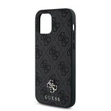 Apple iPhone 12 Pro Kılıf Guess Magsafe Uyumlu 4G Classic Logolu Kapak Siyah