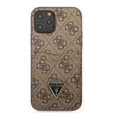 Apple iPhone 12 Pro Max Kılıf Guess Çift Kart Bölmeli Kartlıklı Kapak Kahverengi