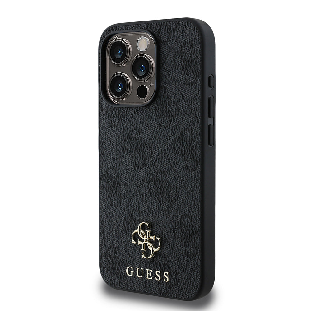 Apple iPhone 13 Pro Kılıf Guess Magsafe Uyumlu 4G Classic Logolu Kapak Siyah