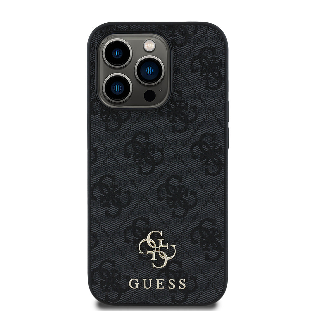 Apple iPhone 13 Pro Kılıf Guess Magsafe Uyumlu 4G Classic Logolu Kapak Siyah