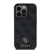 Apple iPhone 13 Pro Kılıf Guess Magsafe Uyumlu 4G Classic Logolu Kapak Siyah
