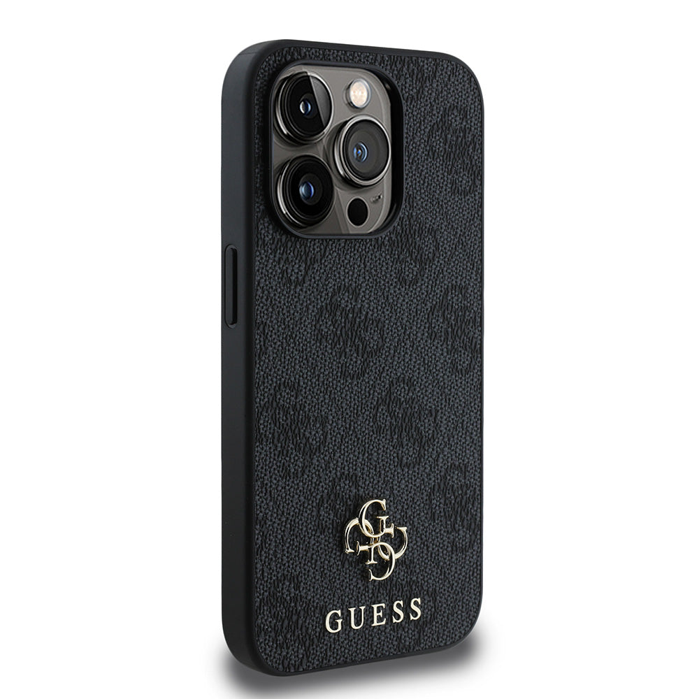 Apple iPhone 13 Pro Kılıf Guess Magsafe Uyumlu 4G Classic Logolu Kapak Siyah