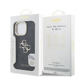 Apple iPhone 13 Pro Max Kılıf Guess Kamera Standlı Kapak 4G Desenli Metal 4G Logolu Siyah