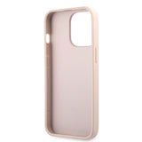 Apple iPhone 13 Pro Kılıf Guess 4G Desenli 4G Metal Logolu PU Deri Kapak Pembe