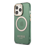 Apple iPhone 13 Pro Max Kılıf Guess Magsafe Şarj Özellikli Airbagli Kapak Yeşil