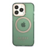 Apple iPhone 13 Pro Max Kılıf Guess Magsafe Şarj Özellikli Airbagli Kapak Yeşil