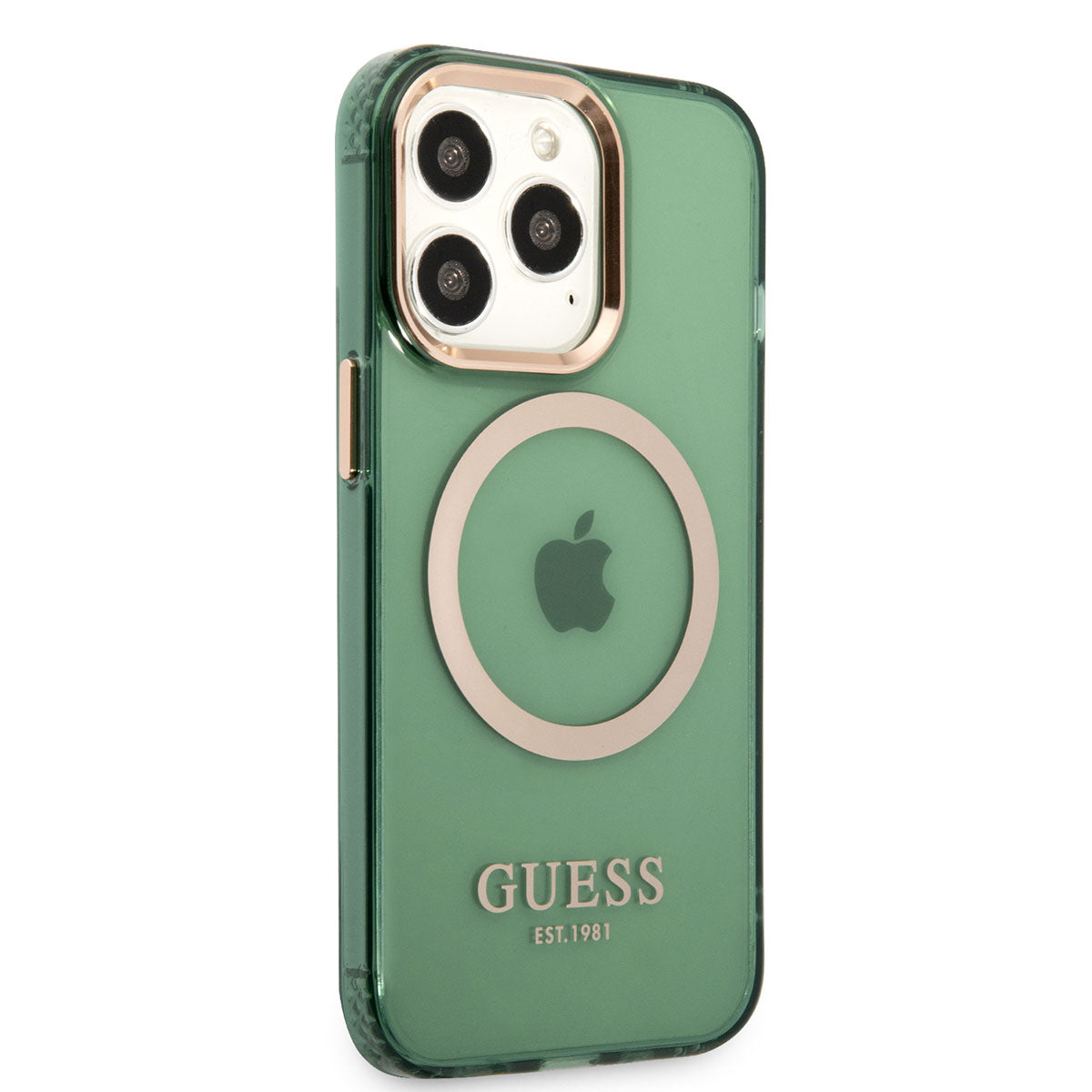 Apple iPhone 13 Pro Max Kılıf Guess Magsafe Şarj Özellikli Airbagli Kapak Yeşil