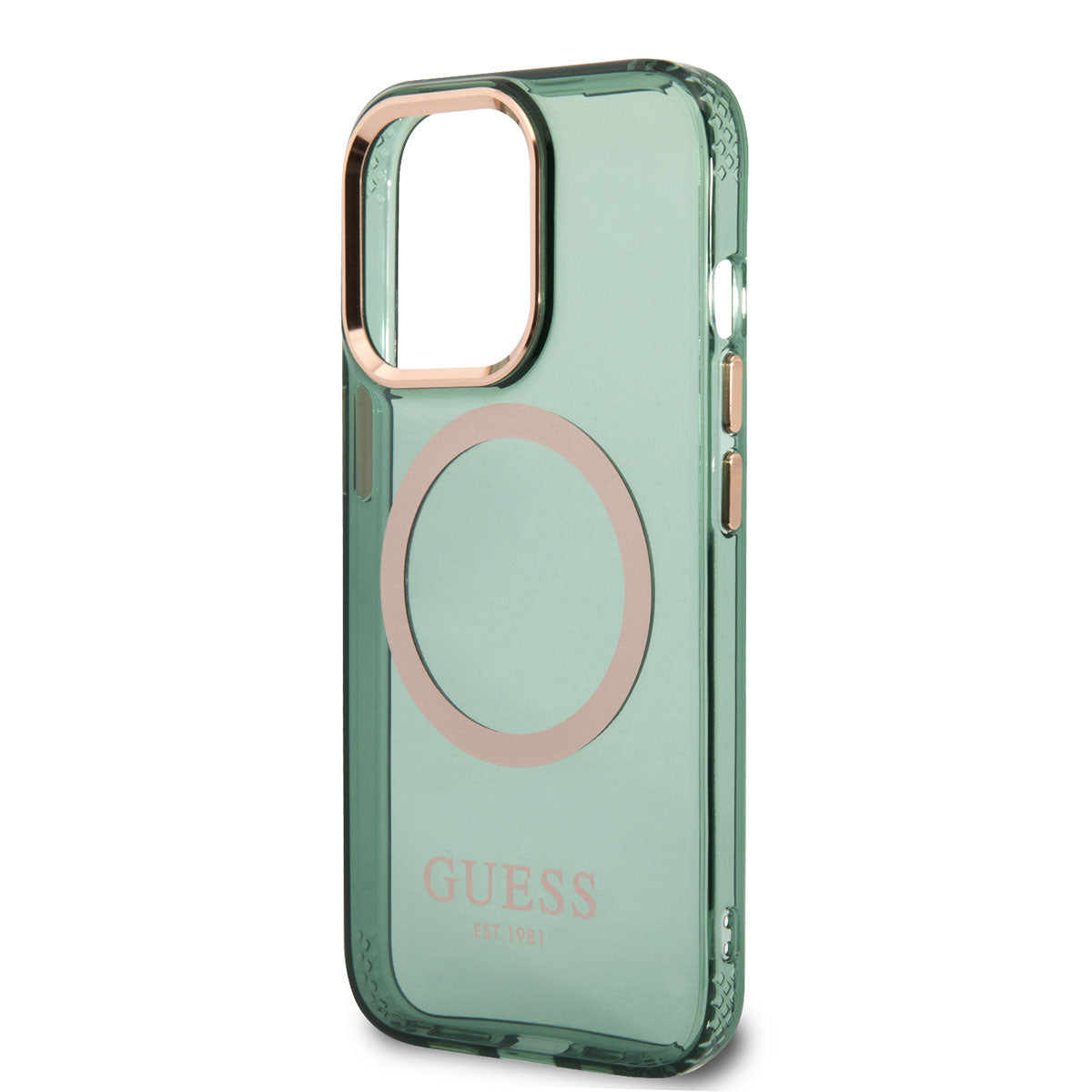 Apple iPhone 13 Pro Max Kılıf Guess Magsafe Şarj Özellikli Airbagli Kapak Yeşil